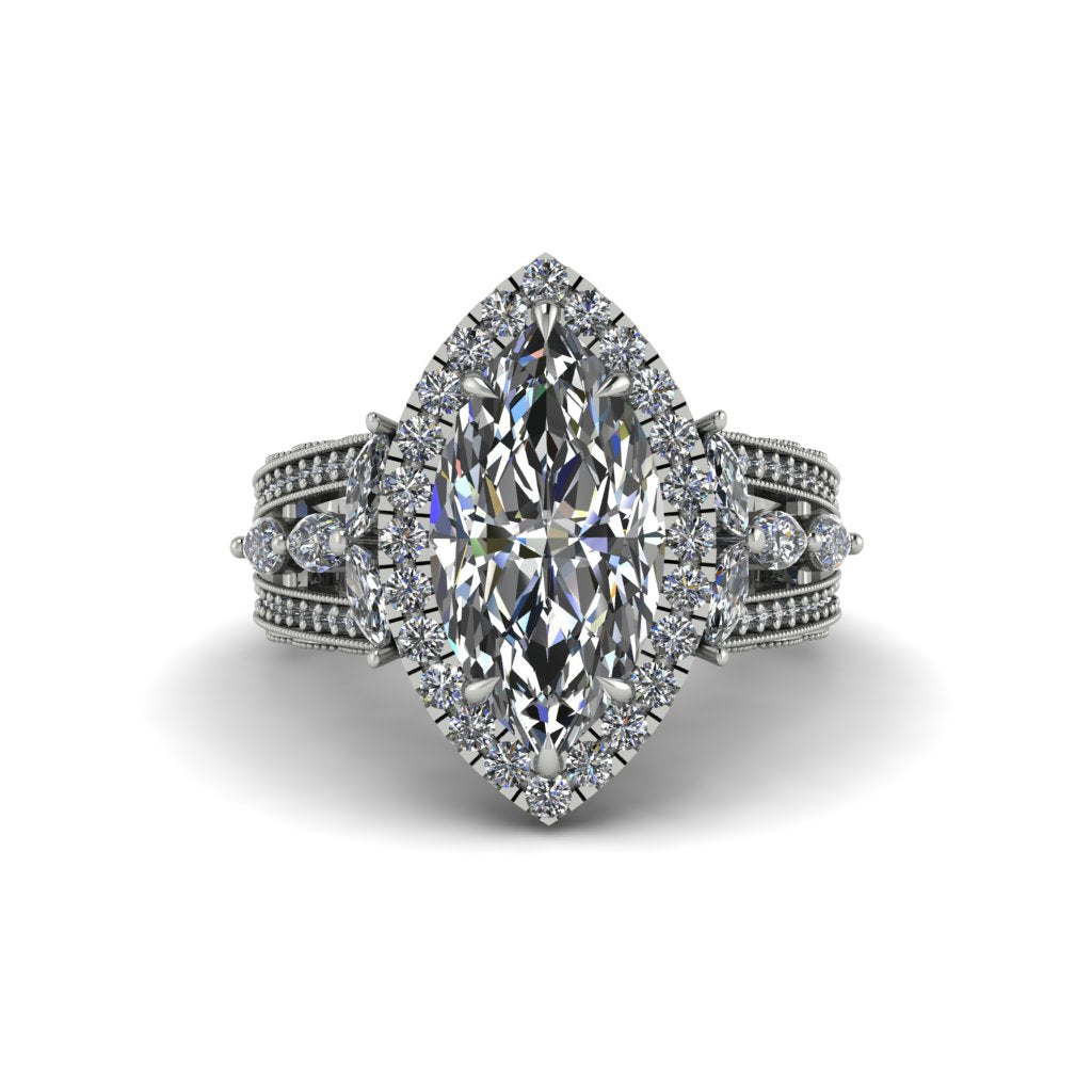 Diamond Majestic Splendor Engagement Ring - Antonella No. 3