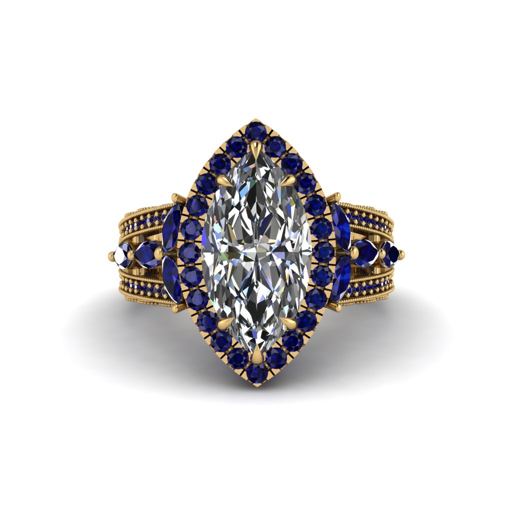Diamond Majestic Splendor Engagement Ring - Antonella No. 61