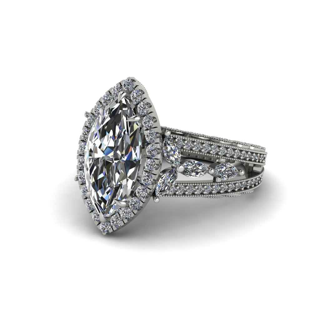 Diamond Majestic Splendor Engagement Ring - Antonella No. 3