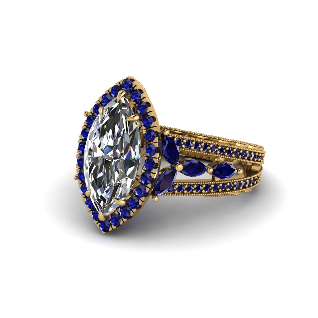 Diamond Majestic Splendor Engagement Ring - Antonella No. 61
