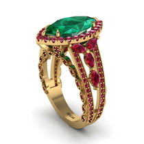 Emerald Majestic Splendor Engagement Ring - Antonella No. 49 image 1