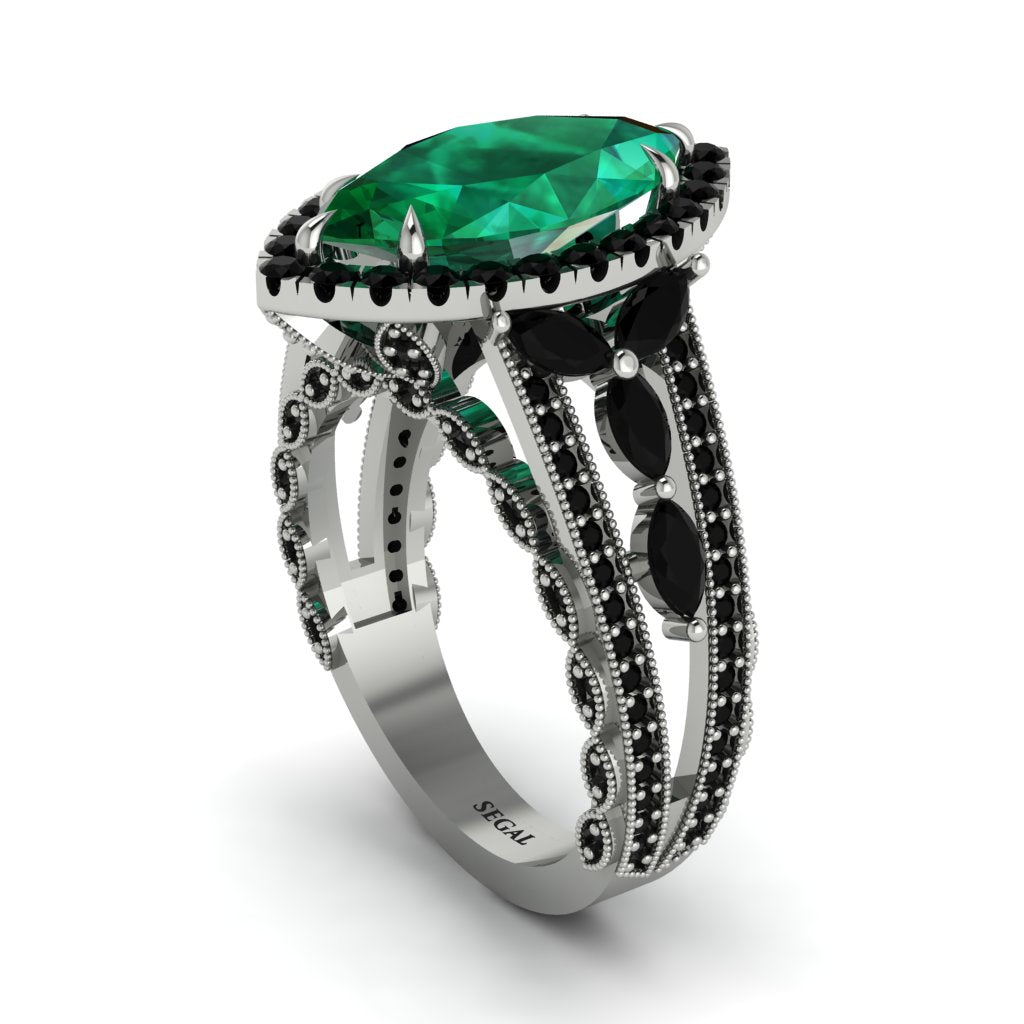 Emerald Majestic Splendor Engagement Ring - Antonella No. 36
