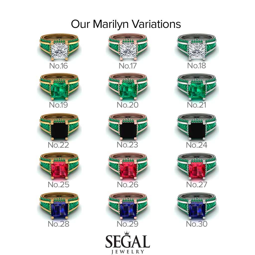 Princess Geometric Sapphire Engagement Ring - Marilyn No. 59