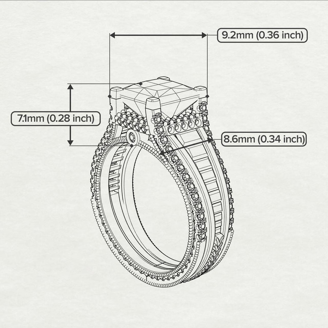 Princess Geometric Black Diamond Engagement Ring - Marilyn No. 22