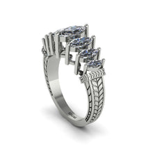 Marquise-Cut Diamond Cascade Engagement Ring - Regina No. 3 image 1