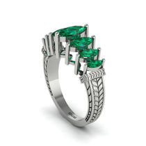 Marquise-Cut Emerald Cascade Engagement Ring - Regina No. 6 image 1