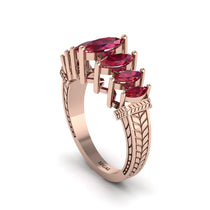 Marquise-Cut Ruby Cascade Engagement Ring - Regina No. 11 image 1