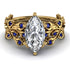 Marquise Diamond Golden Leaf Bridal Set - Julieta No. 61 image 2