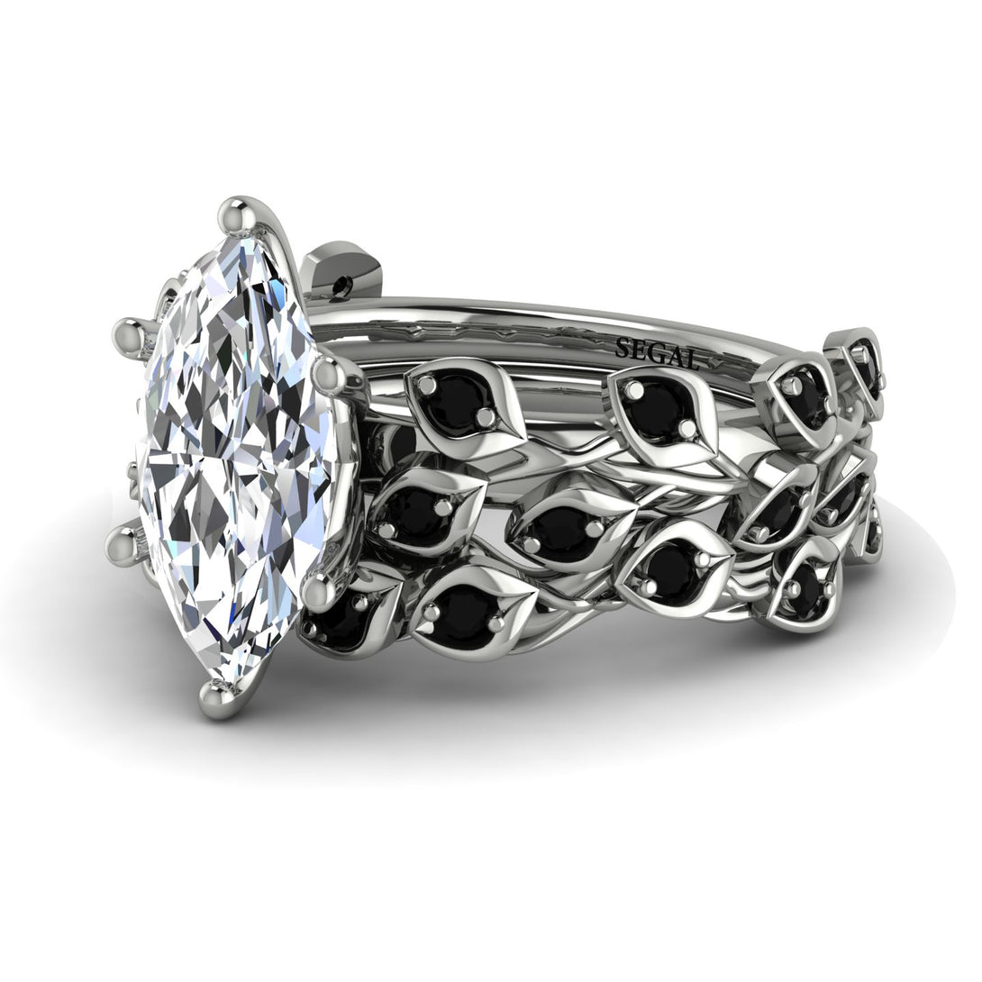Marquise Diamond Golden Leaf Bridal Set - Julieta No. 33