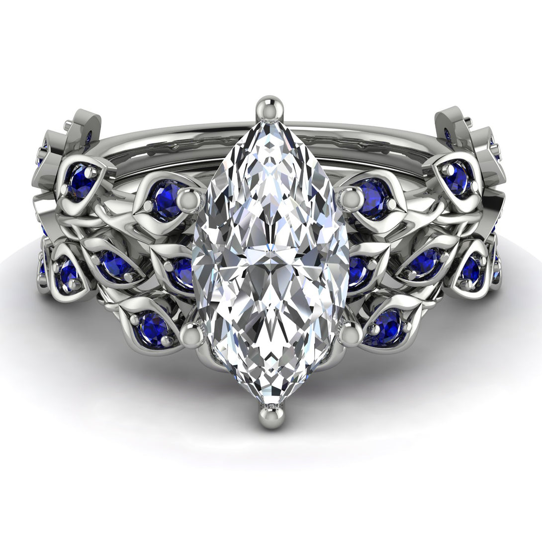 Marquise Diamond Golden Leaf Bridal Set - Julieta No. 63