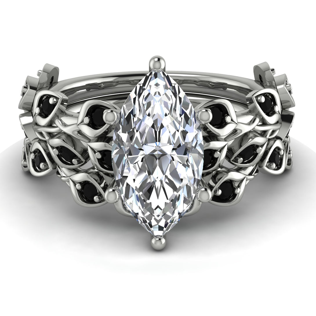 Marquise Diamond Golden Leaf Bridal Set - Julieta No. 33