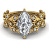 Marquise Diamond Golden Leaf Bridal Set - Julieta No. 1