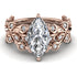 Marquise Diamond Golden Leaf Bridal Set - Julieta No. 2