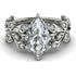 Marquise Diamond Golden Leaf Bridal Set - Julieta No. 3