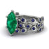 Marquise Emerald Golden Leaf Bridal Set - Julieta No. 66 image 1