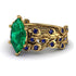 Marquise Emerald Golden Leaf Bridal Set - Julieta No. 64 image 1