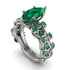 Marquise Emerald Golden Leaf Bridal Set - Julieta No. 21