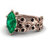 Marquise Emerald Golden Leaf Bridal Set - Julieta No. 35