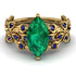 Marquise Emerald Golden Leaf Bridal Set - Julieta No. 64