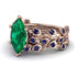 Marquise Emerald Golden Leaf Bridal Set - Julieta No. 65