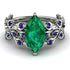 Marquise Emerald Golden Leaf Bridal Set - Julieta No. 66