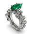 Marquise Emerald Golden Leaf Bridal Set - Julieta No. 6