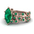 Marquise Emerald Golden Leaf Bridal Set - Julieta No. 20