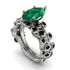 Marquise Emerald Golden Leaf Bridal Set - Julieta No. 36 image 3