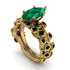 Marquise Emerald Golden Leaf Bridal Set - Julieta No. 34