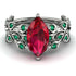 Marquise Ruby Golden Leaf Bridal Set - Julieta No. 27 image 1