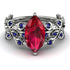 Marquise Ruby Golden Leaf Bridal Set - Julieta No. 72