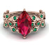 Marquise Ruby Golden Leaf Bridal Set - Julieta No. 26 image 1