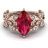 Marquise Ruby Golden Leaf Bridal Set - Julieta No. 11 image 1