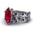 Marquise Ruby Golden Leaf Bridal Set - Julieta No. 72