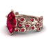 Marquise Ruby Golden Leaf Bridal Set - Julieta No. 56 image 2