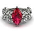 Marquise Ruby Golden Leaf Bridal Set - Julieta No. 12 image 3