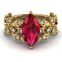 Marquise Ruby Golden Leaf Bridal Set - Julieta No. 10 image 3