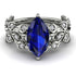 Marquise Sapphire Golden Leaf Bridal Set - Julieta No. 15 image 1
