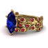 Marquise Sapphire Golden Leaf Bridal Set - Julieta No. 58