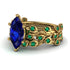 Marquise Sapphire Golden Leaf Bridal Set - Julieta No. 28 image 1
