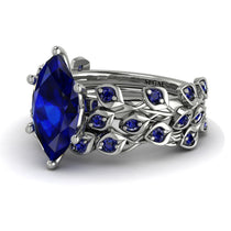 Marquise Sapphire Golden Leaf Bridal Set - Julieta No. 75 image 1