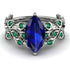 Marquise Sapphire Golden Leaf Bridal Set - Julieta No. 30