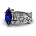Marquise Sapphire Golden Leaf Bridal Set - Julieta No. 15