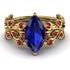 Marquise Sapphire Golden Leaf Bridal Set - Julieta No. 58 image 2
