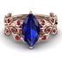 Marquise Sapphire Golden Leaf Bridal Set - Julieta No. 59