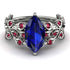 Marquise Sapphire Golden Leaf Bridal Set - Julieta No. 60 image 2