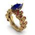 Marquise Sapphire Golden Leaf Bridal Set - Julieta No. 58