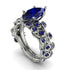 Marquise Sapphire Golden Leaf Bridal Set - Julieta No. 75