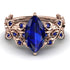 Marquise Sapphire Golden Leaf Bridal Set - Julieta No. 74 image 3