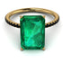 Arthur's Custom Hidden Halo Emerald Cut Emerald Engagement Ring - Melodi No. 3600